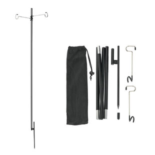 户外露营铁艺灯架置物架 可拆卸组合营灯架 马灯煤油灯支架