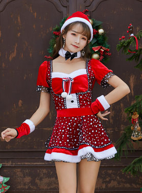 2021年新款圣诞节服装 日韩可爱甜心圣诞短裙 圣诞派对聚会演出服