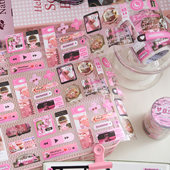 岁月絮语模切手帐胶带复古英文风景花朵盐系手账拼贴造景装 饰贴纸