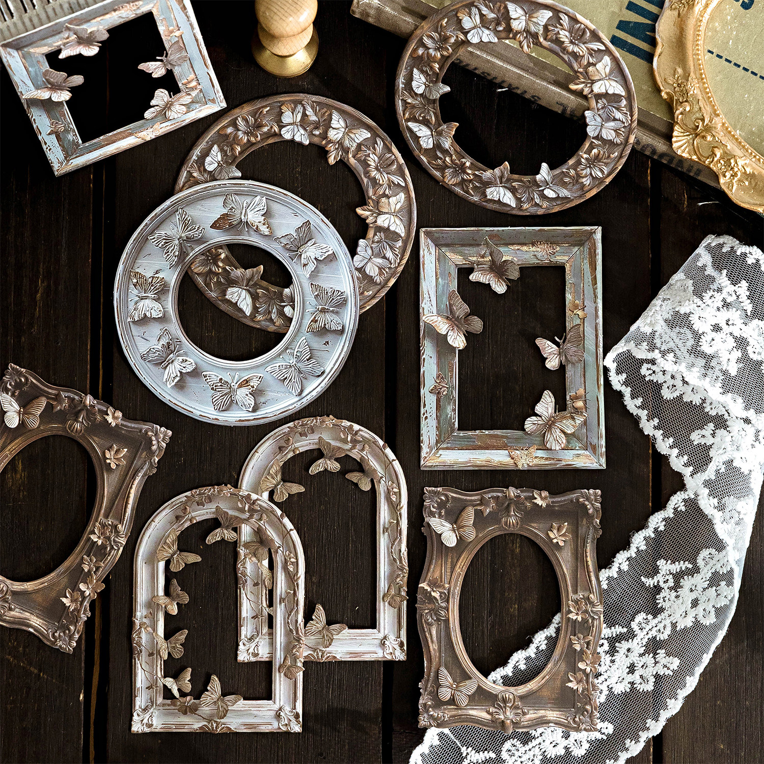 暗香木框镂空浮雕手帐拼贴卡复古花朵蝴蝶边框手账拼贴装饰素材纸,文具电教/文化用品/商务用品,便签本/便条纸/N次贴,淘宝优惠券,粉丝福利购,淘宝优惠卷