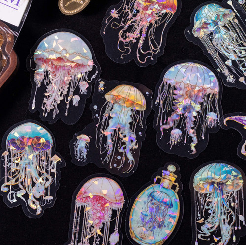 水母鲸鱼盐系咕卡手帐拼贴贴纸