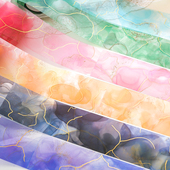 水彩幻境PET烫金手帐胶带水彩纹理盐系咕卡手帐造景拼贴装 饰贴纸