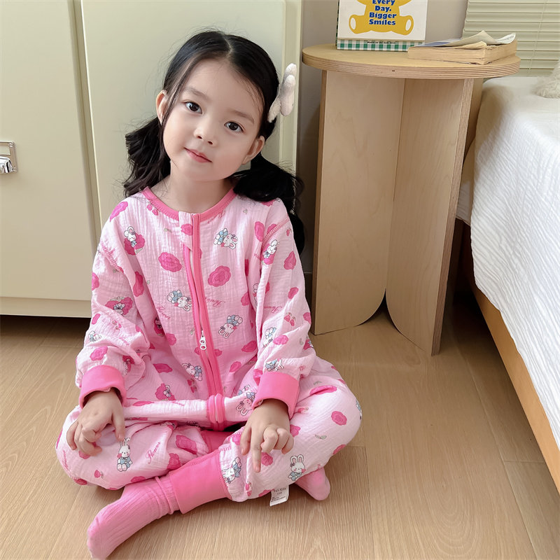 婴儿睡袋春秋季儿童纯棉纱布连体睡衣男女童宝宝防踢被子四季通用,童装/婴儿装/亲子装,家居服连体衣,淘宝优惠券,粉丝福利购,淘宝优惠卷