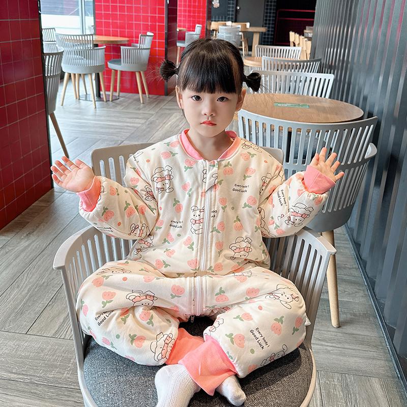 宝宝秋冬纯棉恒温分腿睡袋