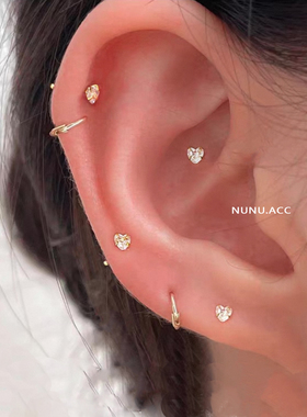 NUNU睡觉免摘999银迷你耳骨钉