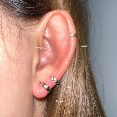 NUNU睡觉不用摘s925纯银耳骨环