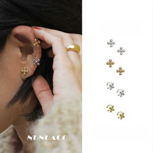 NUNU小金豆十字架耳蜗钉女冷淡风百搭耳环网红气质迷你耳骨钉耳饰