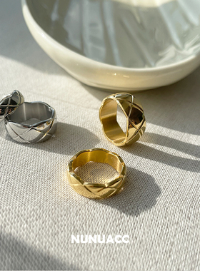 jennie同款小香风菱格戒指