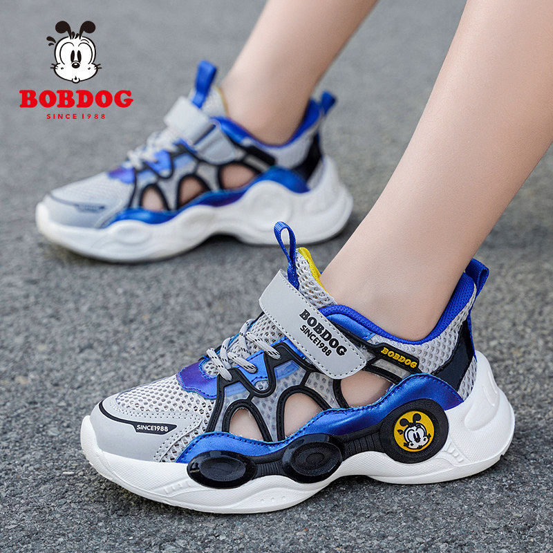 巴布豆男童网鞋2024夏季新款中大童透气网面男孩子镂空儿童运动鞋