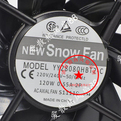 议价-原装SNOWFAN YY28080HBT2-C 28080 大风量风扇 220V 28CM轴