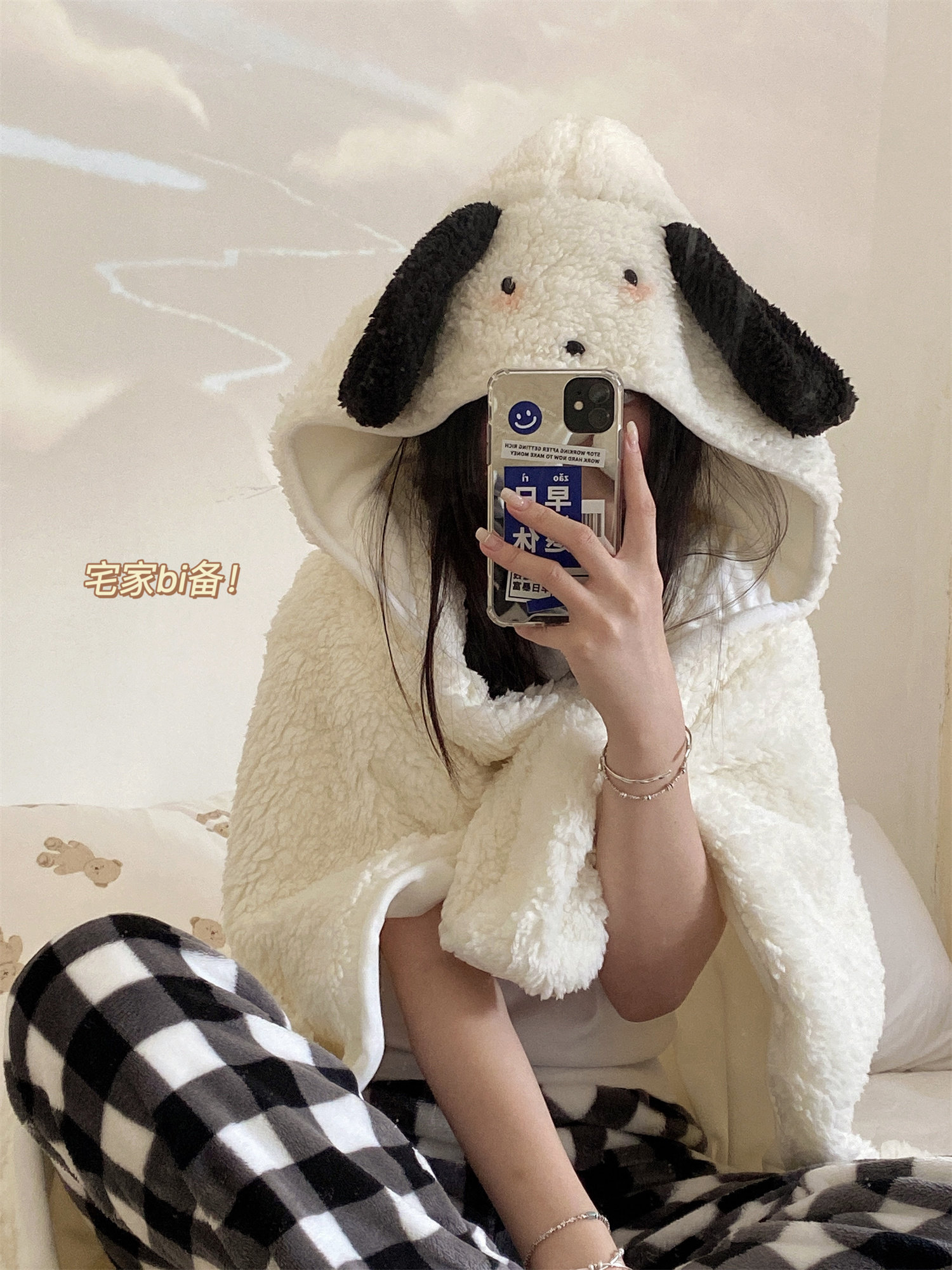 귀여운 강아지 담요 겨울 두꺼운 따뜻한 학생 플러시 게으른 목도리 담요 사무실 낮잠 담요 판초