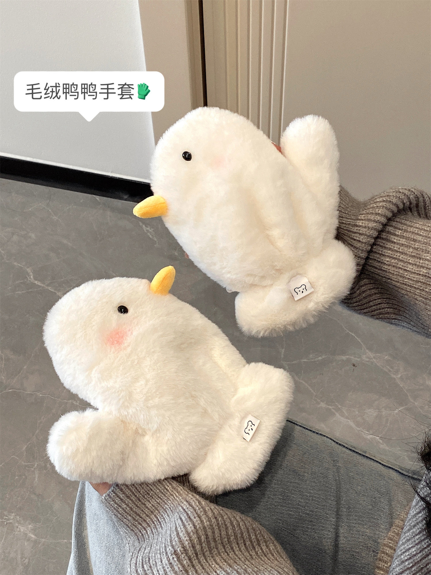 가을과 겨울 여성용 장갑 플러스 벨벳과 두꺼운 학생 플러시 사이클링 따뜻하고 귀여운 홀터 장갑 겨울 추위와 방풍