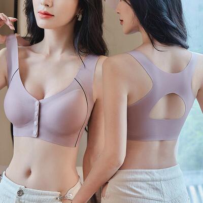 前扣美背防溜肩内衣妈妈交叉肩带