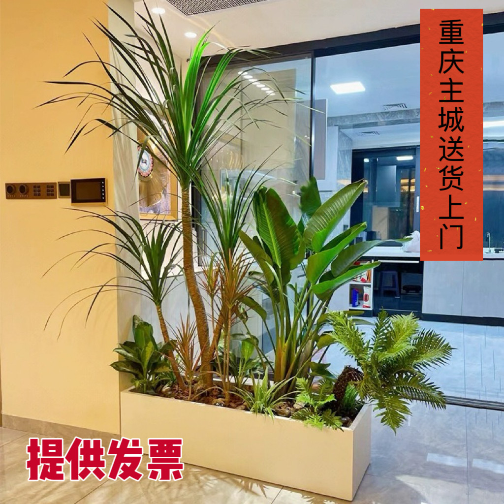 重庆花箱大型绿植盆栽摆件阳台组合落地景观真植物造景组合阳台