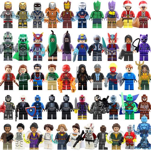 动漫卡通抽抽乐克洛人绿魔死亡射手积木人仔拼装玩具清仓特价2元