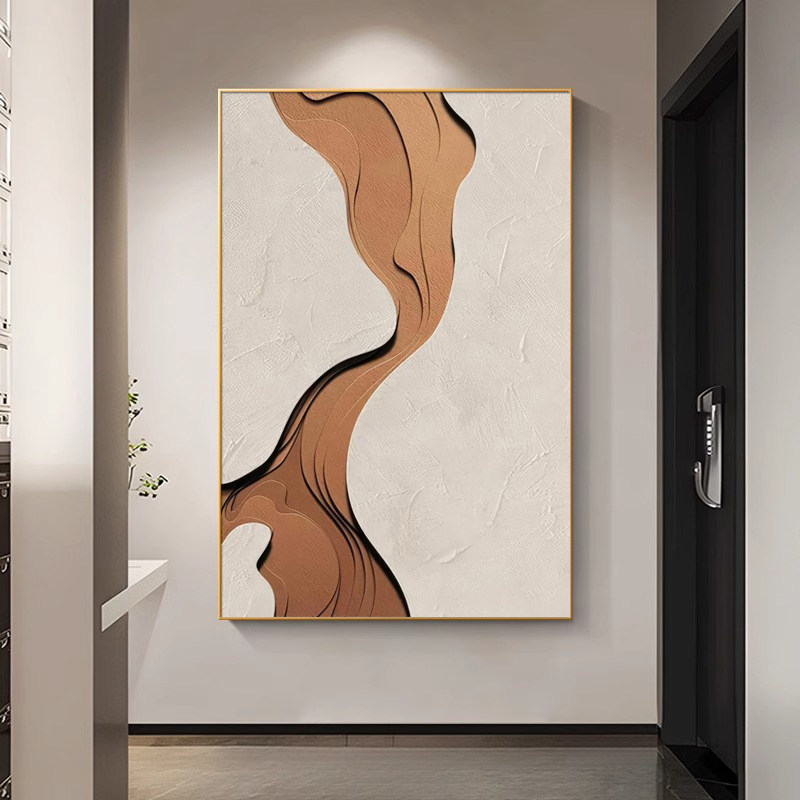 现代简约风客厅装饰画抽象高级感沙发背景墙落地画侘寂风玄关挂画