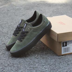 军绿色GLOBE麂皮低帮滑板鞋男女百搭运动舒适休闲BMX鞋Ollie耐磨