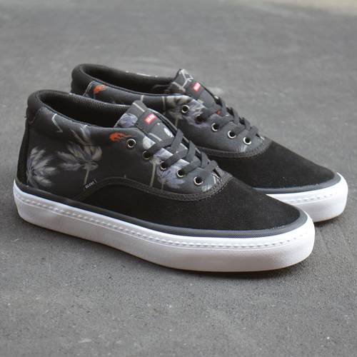 GLOBE中帮黑色翻毛皮男士滑板鞋