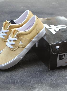 浅黄色FALLEN专业滑板鞋翻毛皮鞋面耐磨柔软舒适dc男女款PRO板鞋