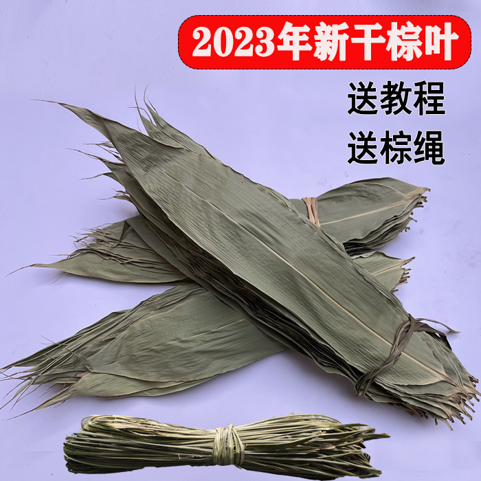 2024年新干粽叶  嫩叶烘干中大号粽叶 配棉线 天然棕绳多套餐