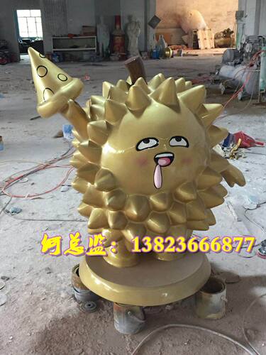 生态农业庄园大号玻璃钢榴莲雕塑像热带水果园林景观广告标识招牌