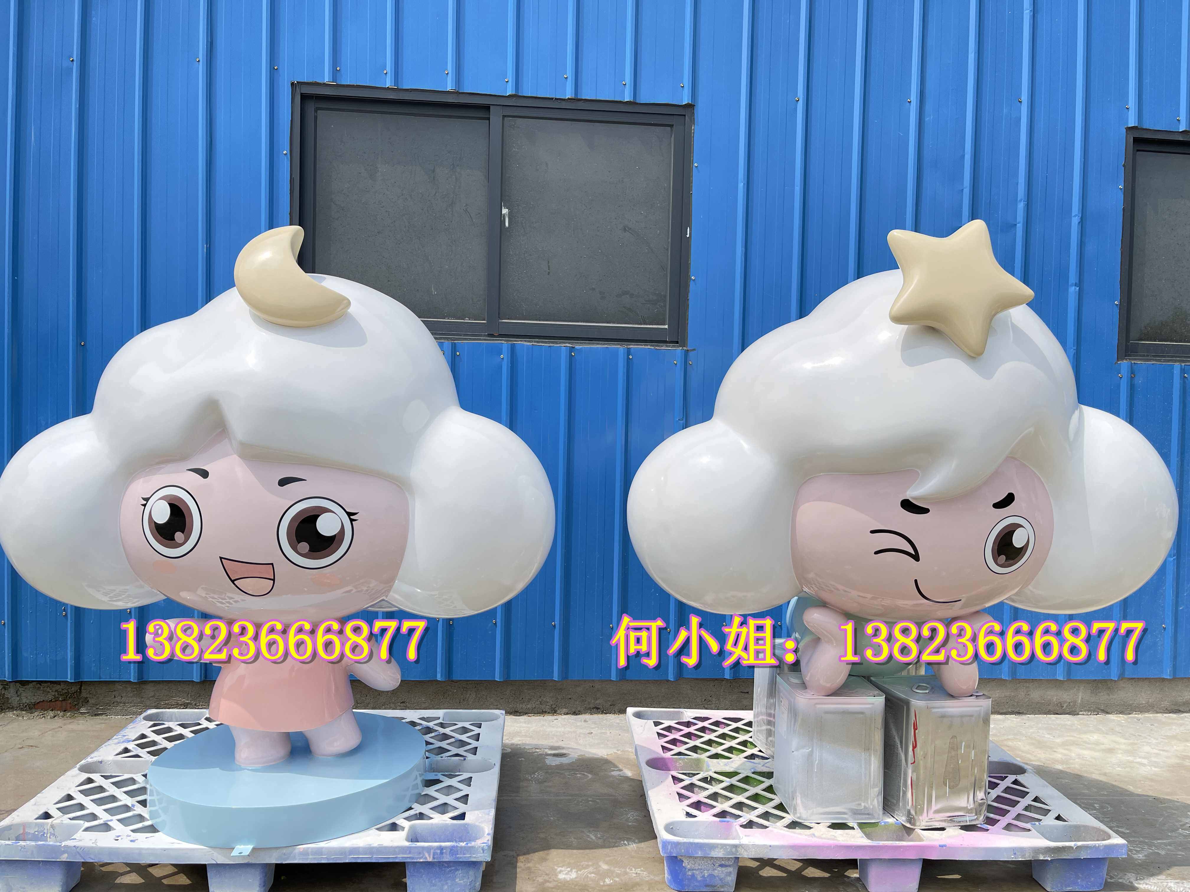 旅游文创礼品店迎宾吉祥物形象IP定制玻璃钢美少女卡通精灵人雕塑