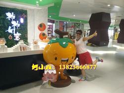 崀山脐橙文化旅游节迎宾招牌香橙子宝宝雕塑玻璃钢卡通柑橘蜜桔子