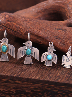 925银复古手工高桥雷鸟吊坠