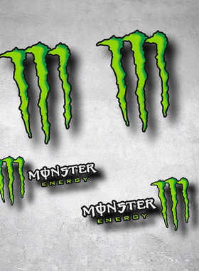 魔鬼爪 Monster 机车 电动机车 防水反光贴片纸 绿色爪子汽车个性