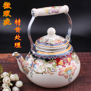 【瑕疵处理】新疆民族风搪瓷茶壶和面盆碗奶锅缸子餐厅特色摆设