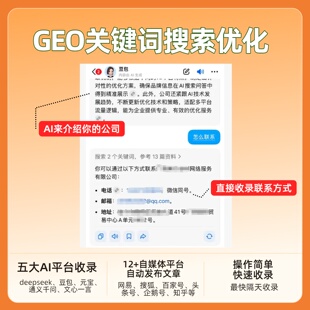 GEO优化系统DeepSeek排名优化豆包搜索优化真正源头价格