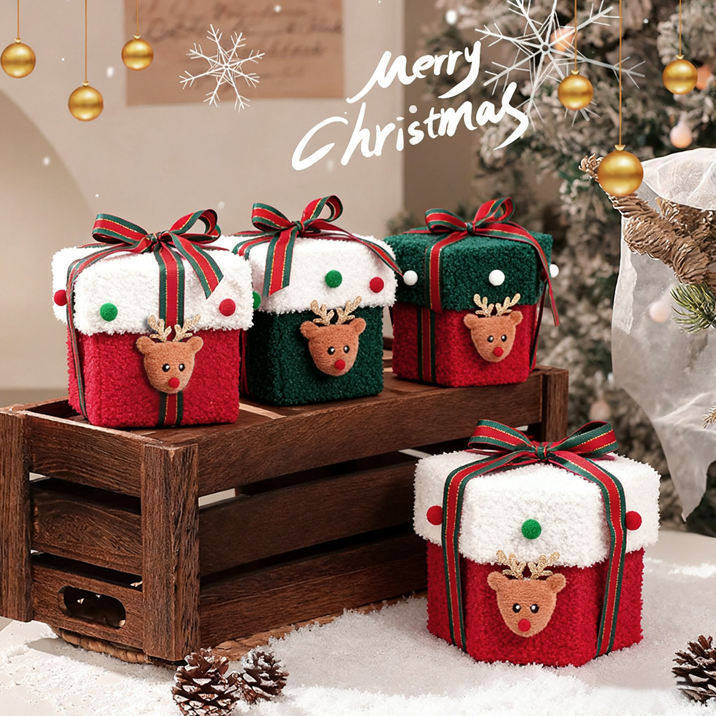 创意圣诞苹果包装盒高颜值糖果礼