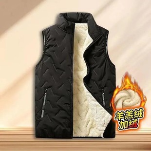 拉链马甲重磅羊羔绒外套 立领开衫 2025秋冬季 加绒加厚保暖蓄热男士