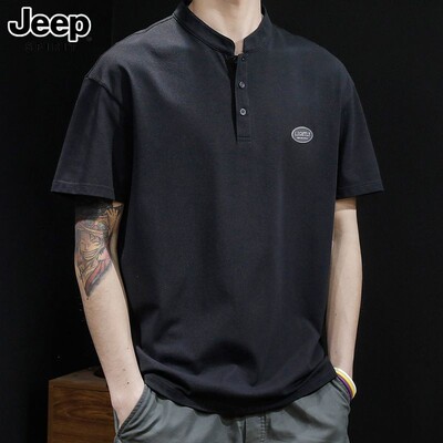 JEEPSPIRIT夏季Polo衫短袖t恤宽松半袖上衣大码2026新款男装体恤