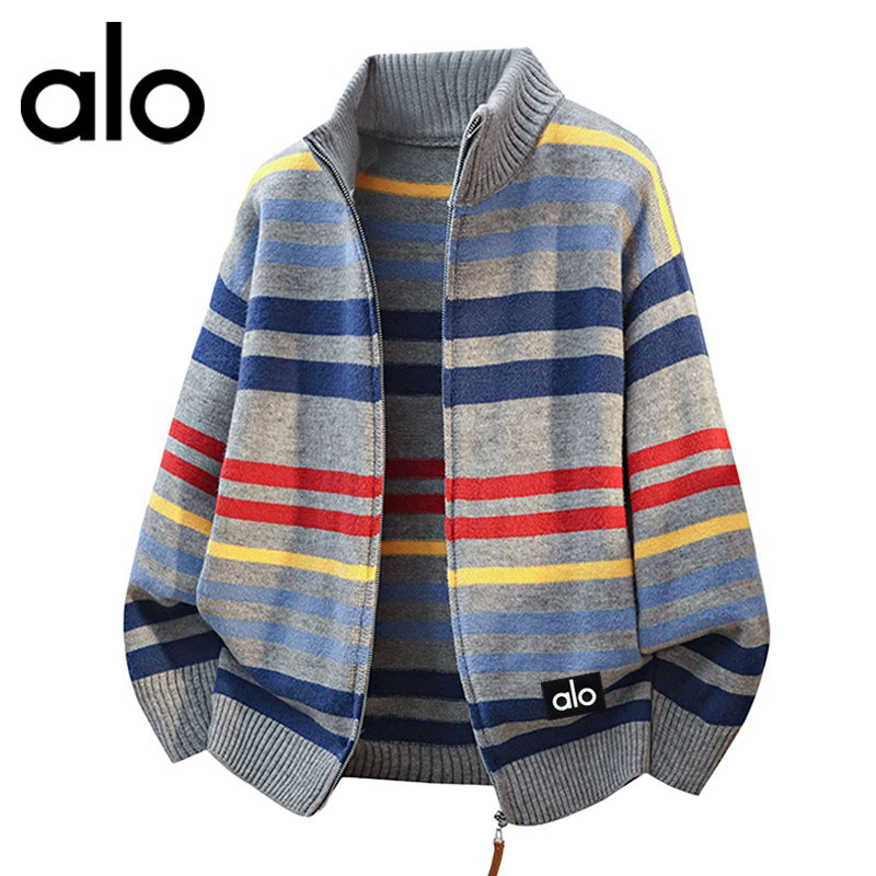 官方奥特莱斯】品牌折扣立领开衫毛衣外套男款2025秋冬款宽松上衣