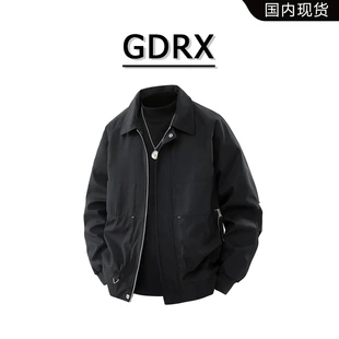 GDRX美式 夾克2025秋季 個(gè)性 設(shè)計(jì)感休閑寬松輕奢外套 復(fù)古翻領(lǐng)男款
