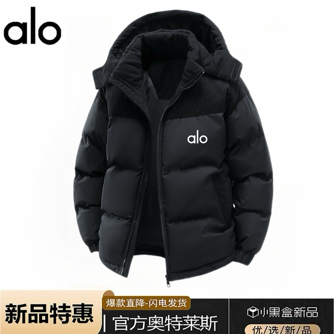 官方奥特莱斯】  拼接设计防风男女秋冬季棉服加绒连帽可拆卸外套