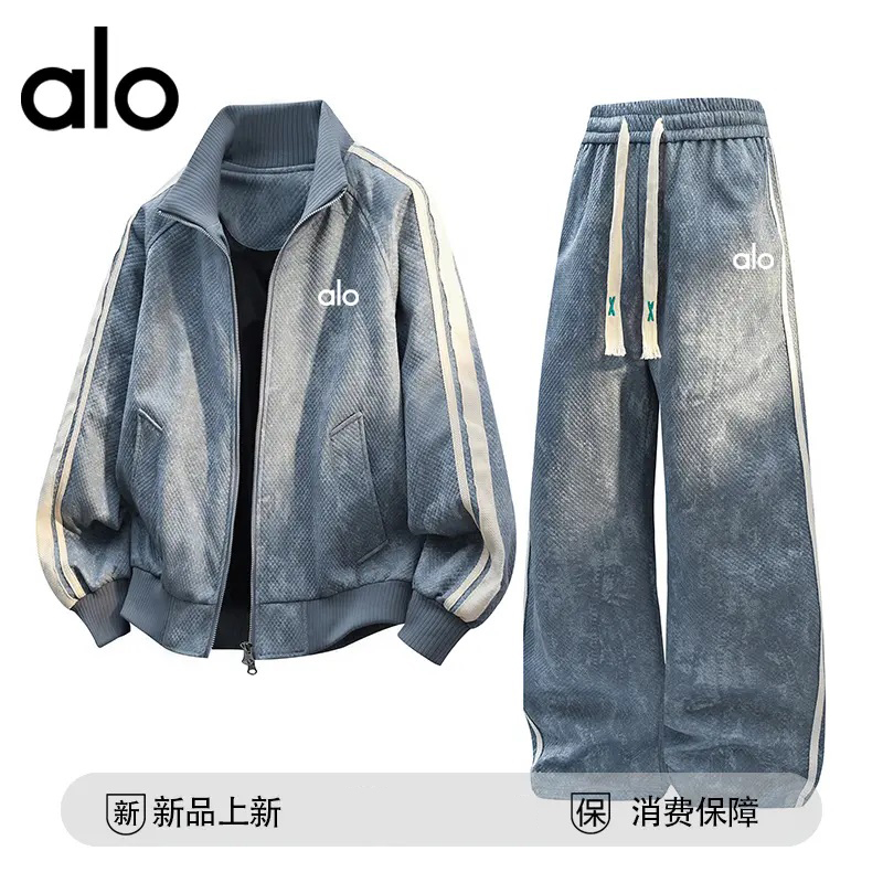 官方奥特莱斯】品牌折扣 秋季时尚潮牌运动休闲夹克长裤套装男女