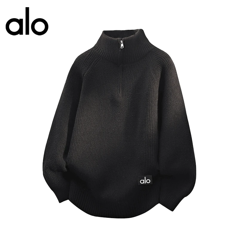 【官方奥特莱斯品牌折扣情侣秋冬季半高领毛衣男女宽松潮牌针织衫