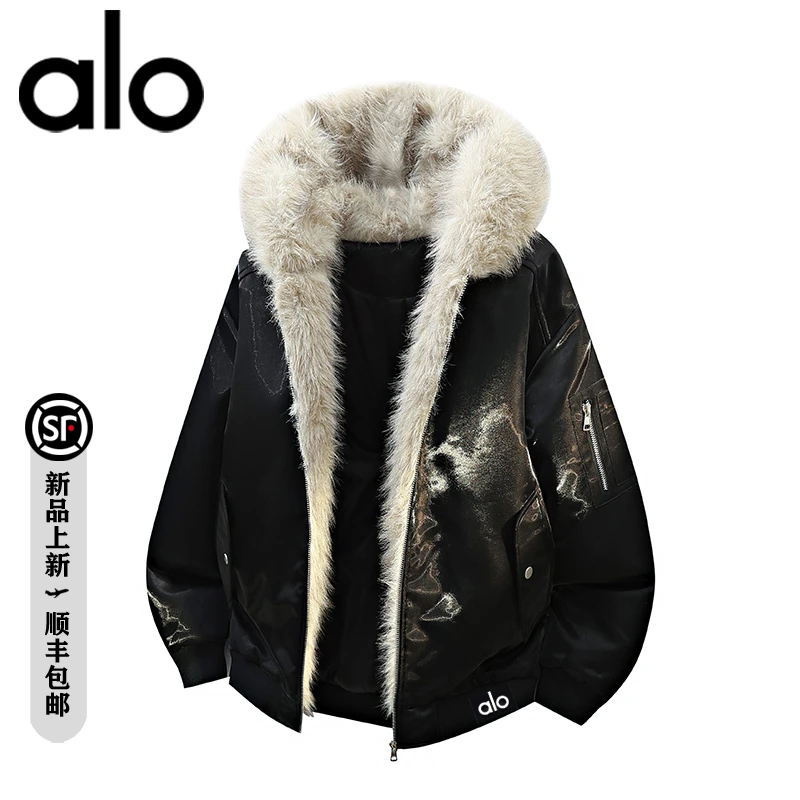 官方奥特莱斯】品牌折扣 座山雕美式情侣痞帅连帽毛领棉服男士