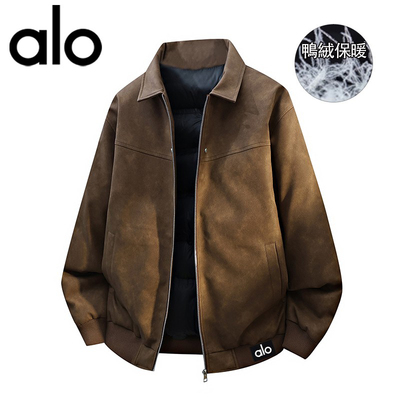 官方奥特莱斯】alo潮牌 冬季羽绒服男款百搭皮衣痞帅简约外套男士