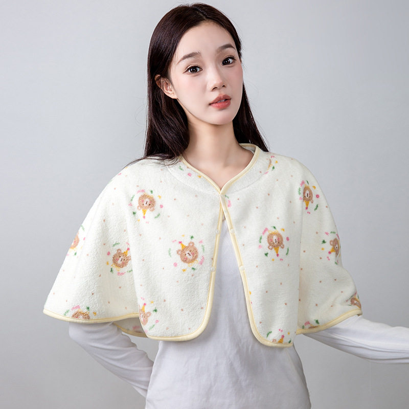 月子披肩秋冬季哺乳加厚护肩