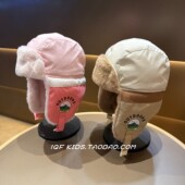 儿童帽子冬季 男童女童护耳帽加绒加厚保暖雷锋帽飞行员毛绒防风帽