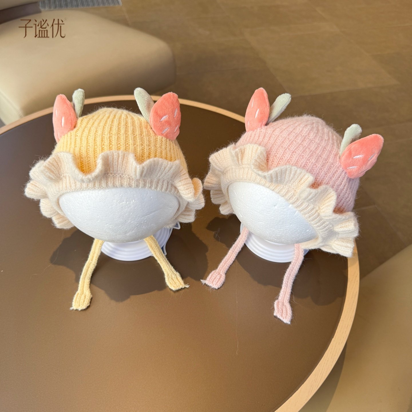 婴儿帽子秋冬小月龄可爱花边针织帽男女宝宝超萌保暖毛线护耳帽潮,童装/婴儿装/亲子装,帽子,淘宝优惠券,粉丝福利购,淘宝优惠卷