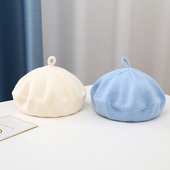 秋天冬季 ins韩版 婴幼儿贝雷帽子春款 针织毛线保暖男女宝宝画家帽