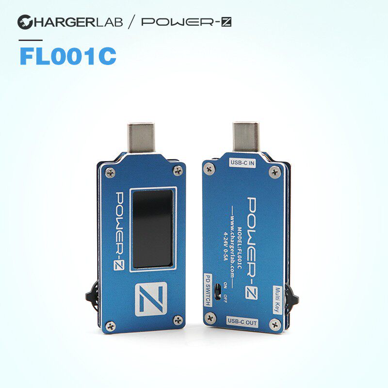 ChargerLAB POWER-Z大飞龙 FL001 USB PD充电头测试仪MFi诱骗仪表