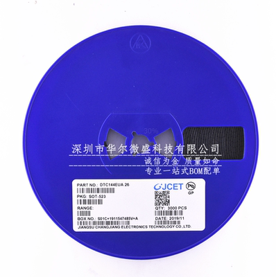 只做原装 CJ/长电 DTC144EUA DTC144 丝印26 贴片SOT-323 三极管