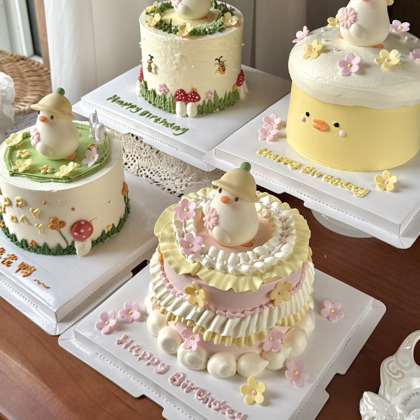 巧缔丝网红一路生花鸭巧克力蛋糕装饰生日蛋糕儿童节巧克力配件