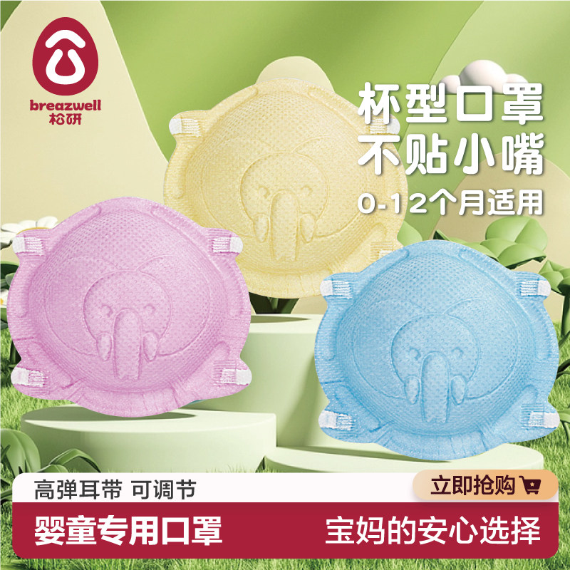 宝宝0一1岁儿童3d立体婴儿口罩0到12月夏季可爱新生儿幼儿小孩