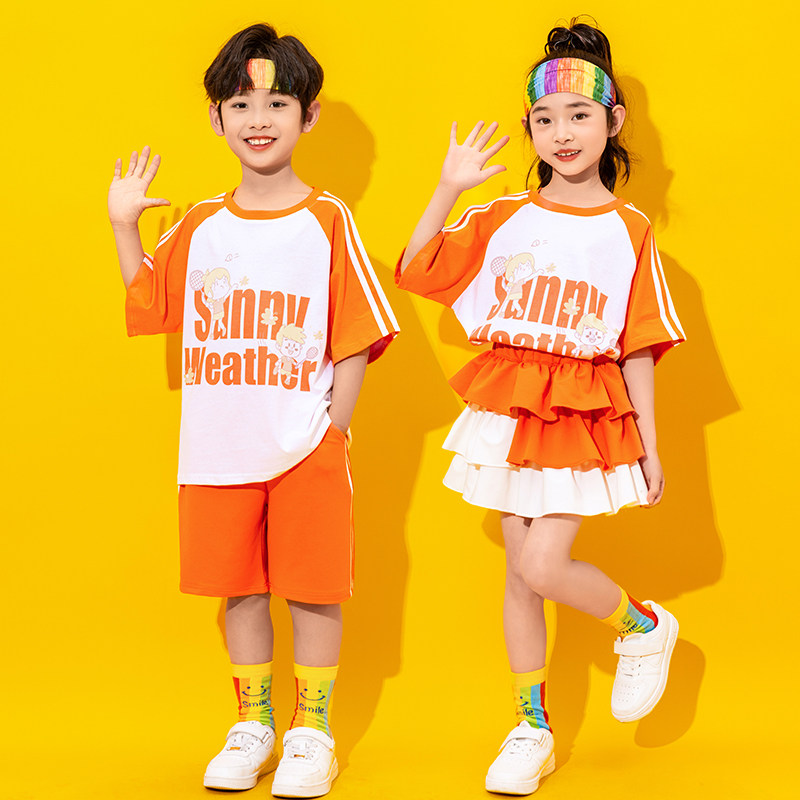 六一儿童啦啦队演出服小学生运动会开幕式团体合唱舞蹈表演服套装